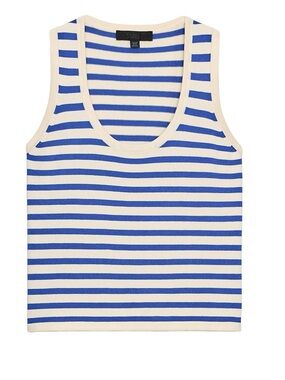 Zara Striped Blue & Cream Tank Top NWT M